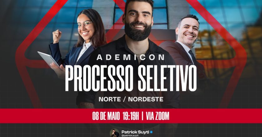 Patrick Suyti realiza seletiva online e gratuita para contratação de Consultores e Gestores nas Unidades de Negócios Ademicon do Norte e Nordeste com o método M15