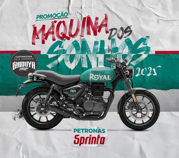 Promoção Máquina dos Sonhos PETRONAS Sprinta sorteia uma moto zero quilômetro customizada pela Shibuya Garage