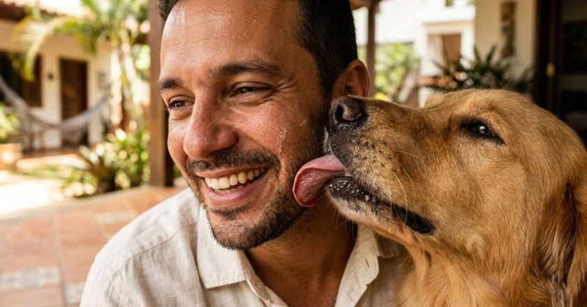 A linguagem da lambedura: o que os cães comunicam ao lamber o rosto de seus donos