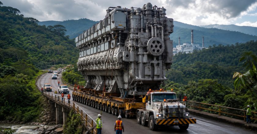 Estratégia Surpreendente na Colômbia: Caminho Inusitado para Transportar 11 Motores de 287 Toneladas à Usina de 200 MW em San Antonio