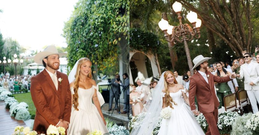 Gustavo Tubarão e Jade Sales trocam alianças em um elegante casamento em Minas Gerais